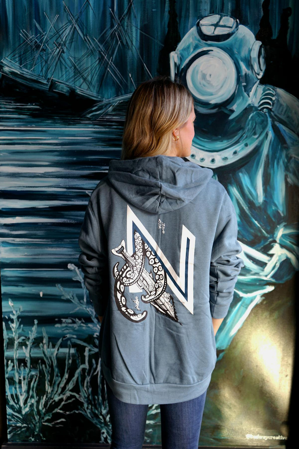 Slate Blue Zip Up Hoodie