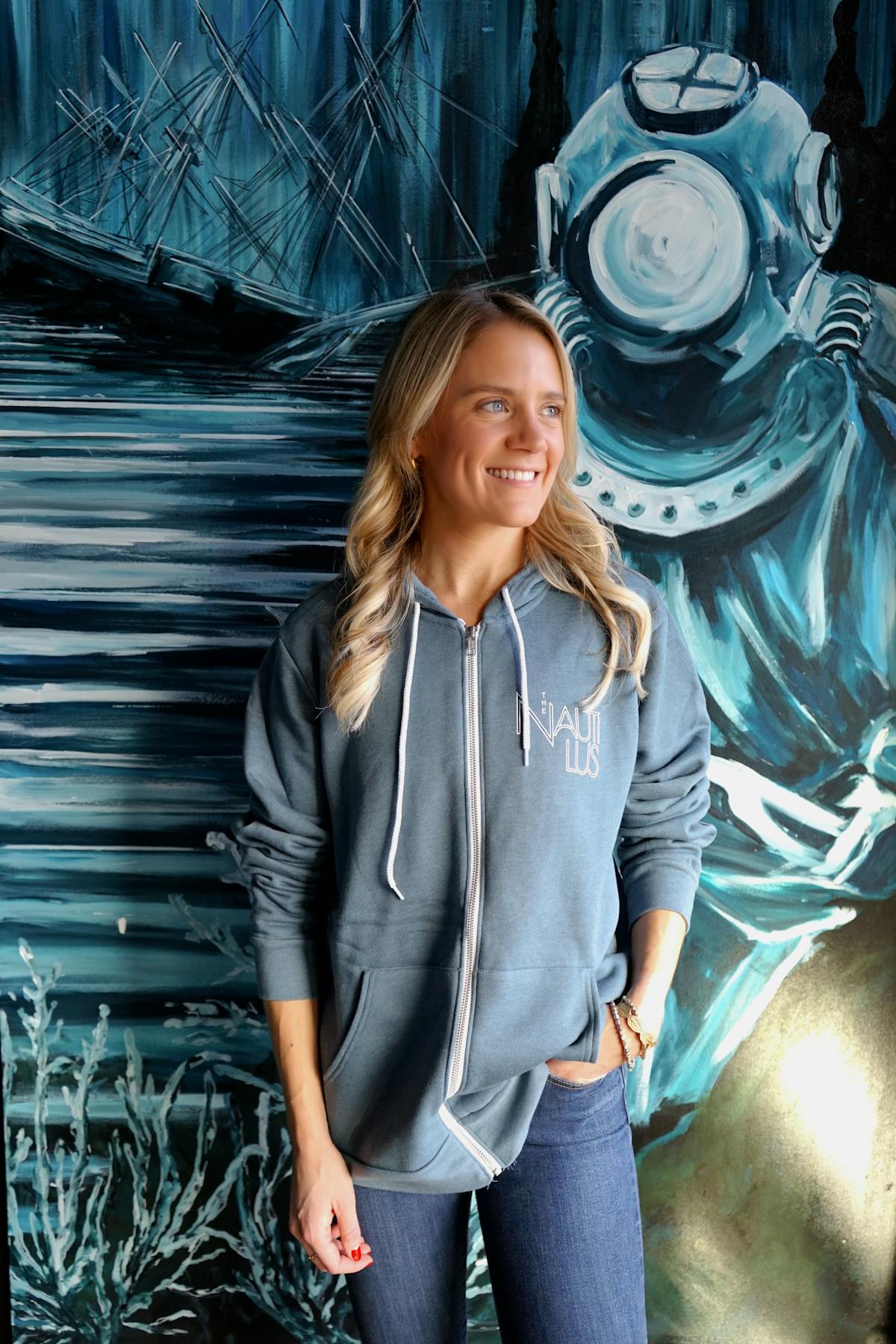 Slate Blue Zip Up Hoodie – The Nautilus Merch Shop