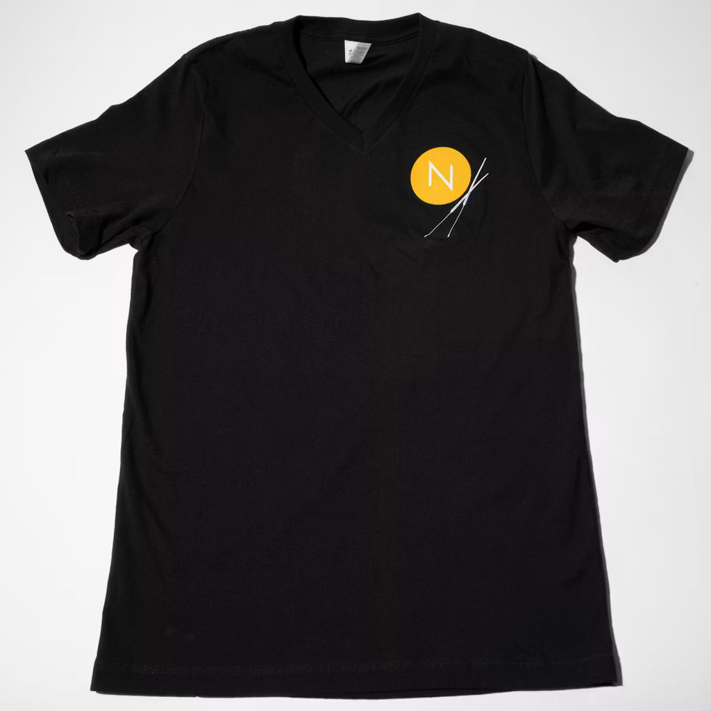 Black Short Sleeve V-neck T-Shirt