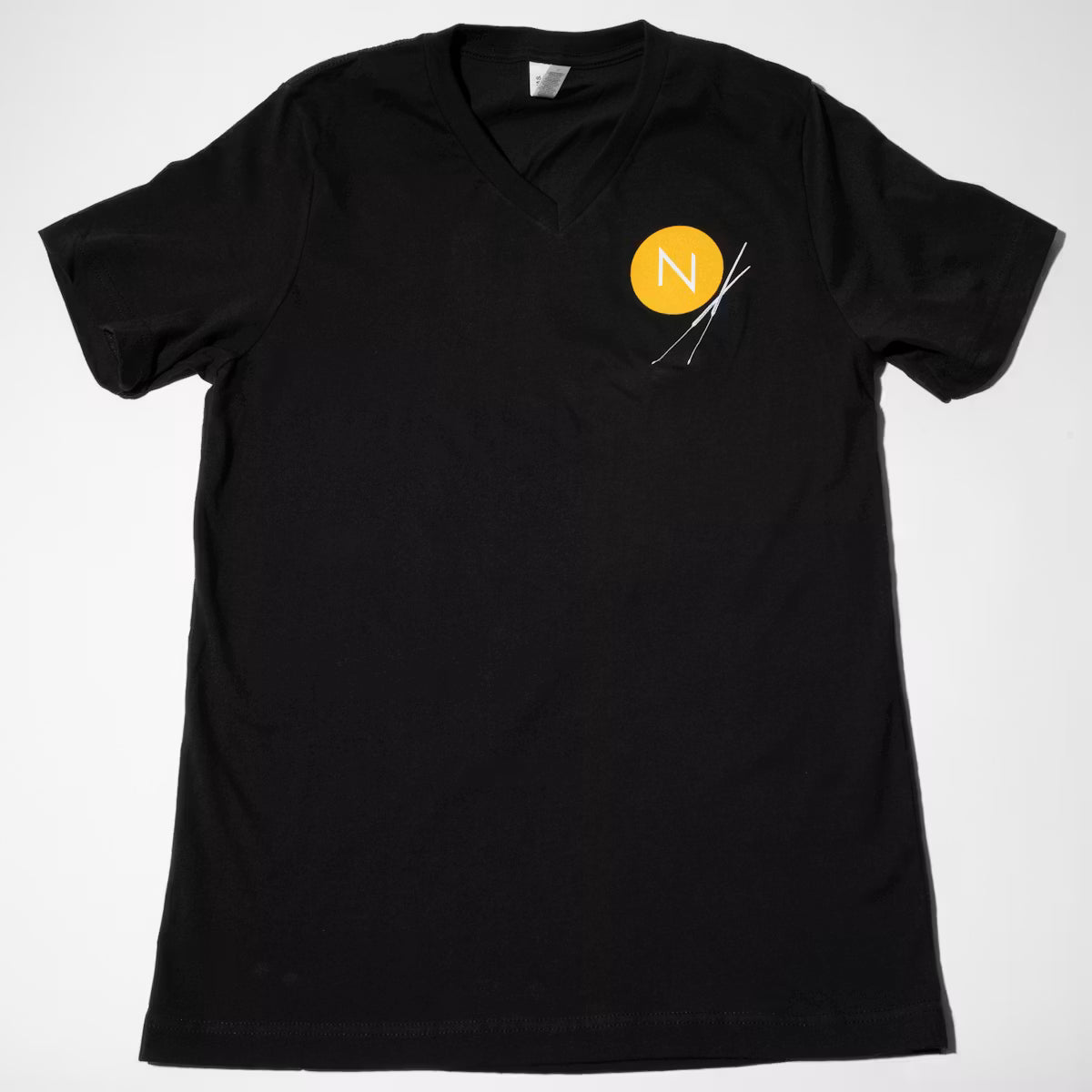 Black Short Sleeve V-neck T-Shirt